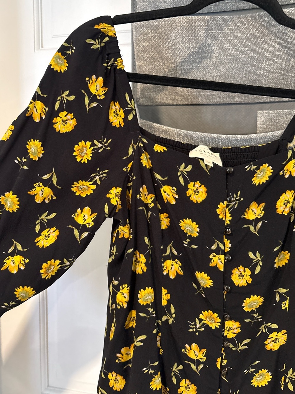Sezane Annelise Floral Blouse Top 38 - Picture 6 of 9